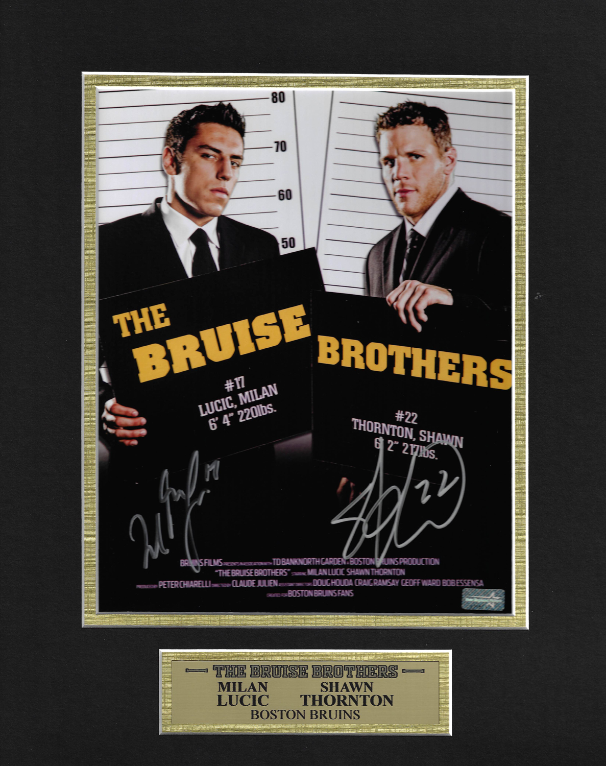 MilanLucic_ShawnThornton_Autograph_BruiseBrothers_Mattedto_11x14_3_11742